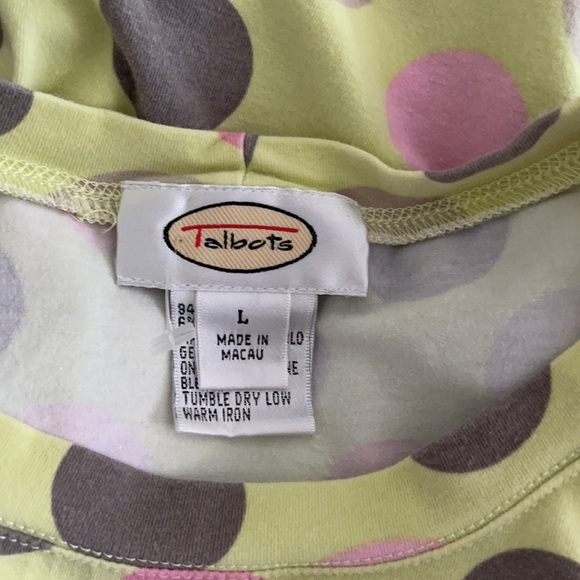 Talbots cotton polkadot stretch top - Picture 4 of 5